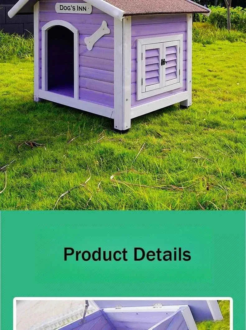 Large Solid Wood Dog House - Happy Tails - paws & love