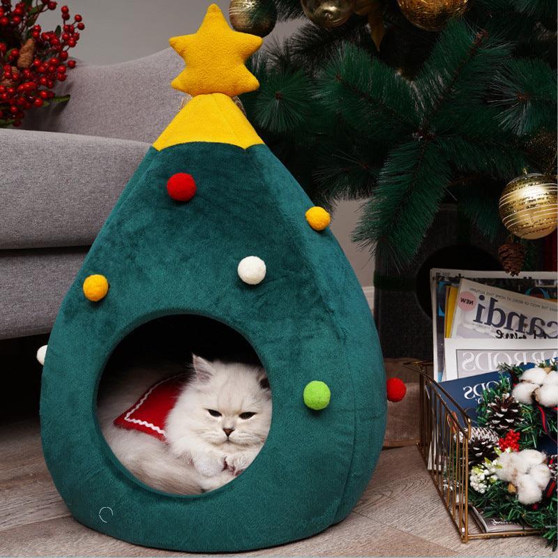 Festive Cat Bed - Cozy Holiday - Happy Tails